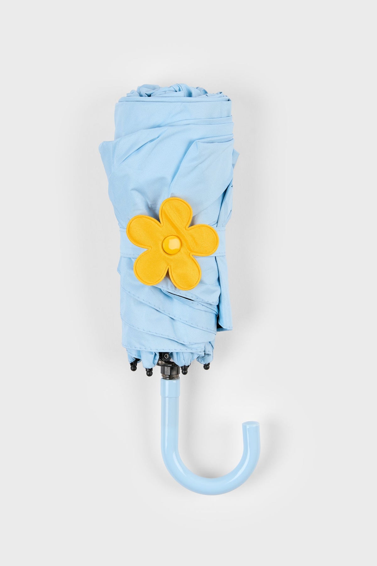 Light blue and yellow flower snap umbrella