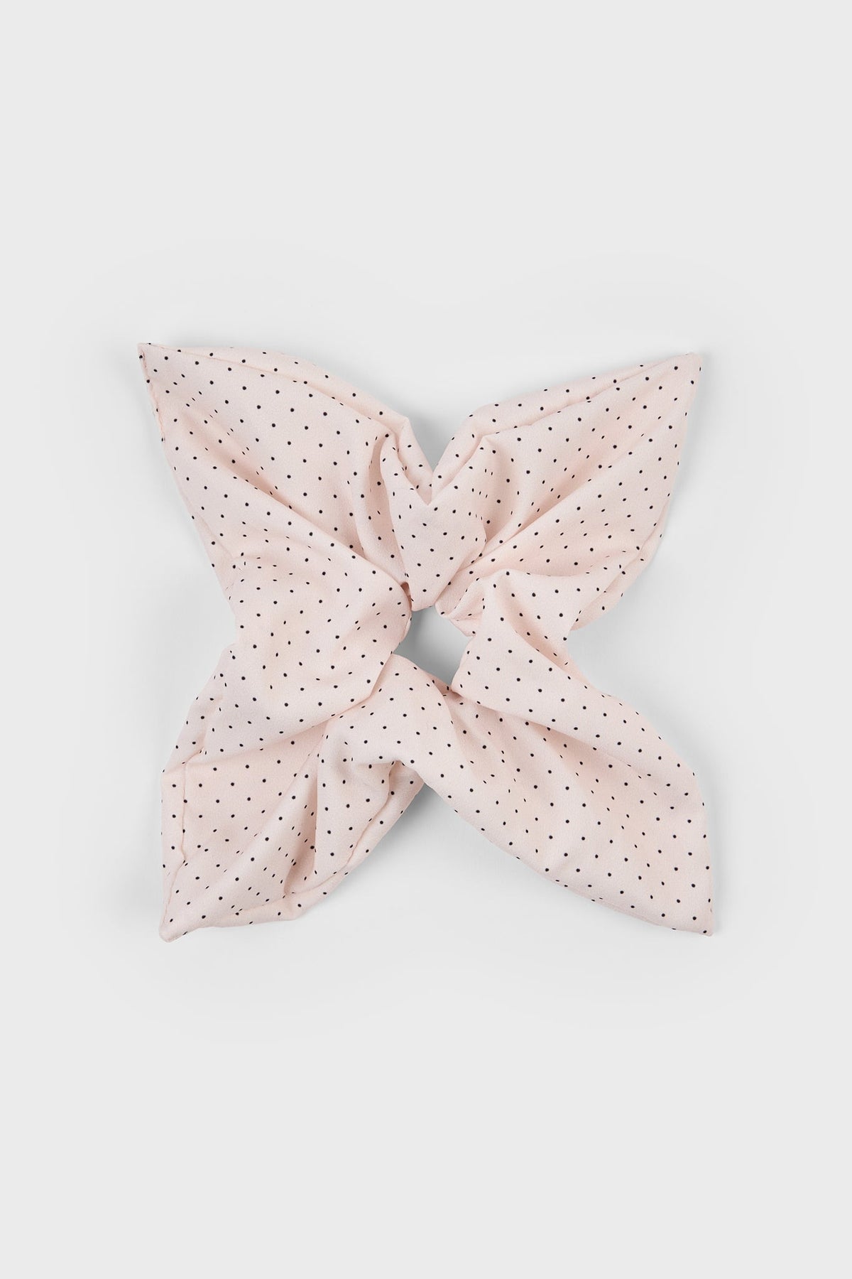 Light pink tiny polka dot square scrunchie