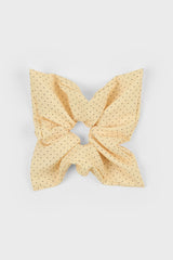 Light yellow tiny polka dot square scrunchie