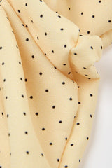 Light yellow tiny polka dot square scrunchie