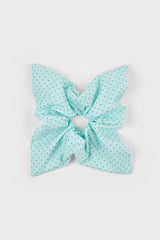 Mint green tiny polka dot square scrunchie