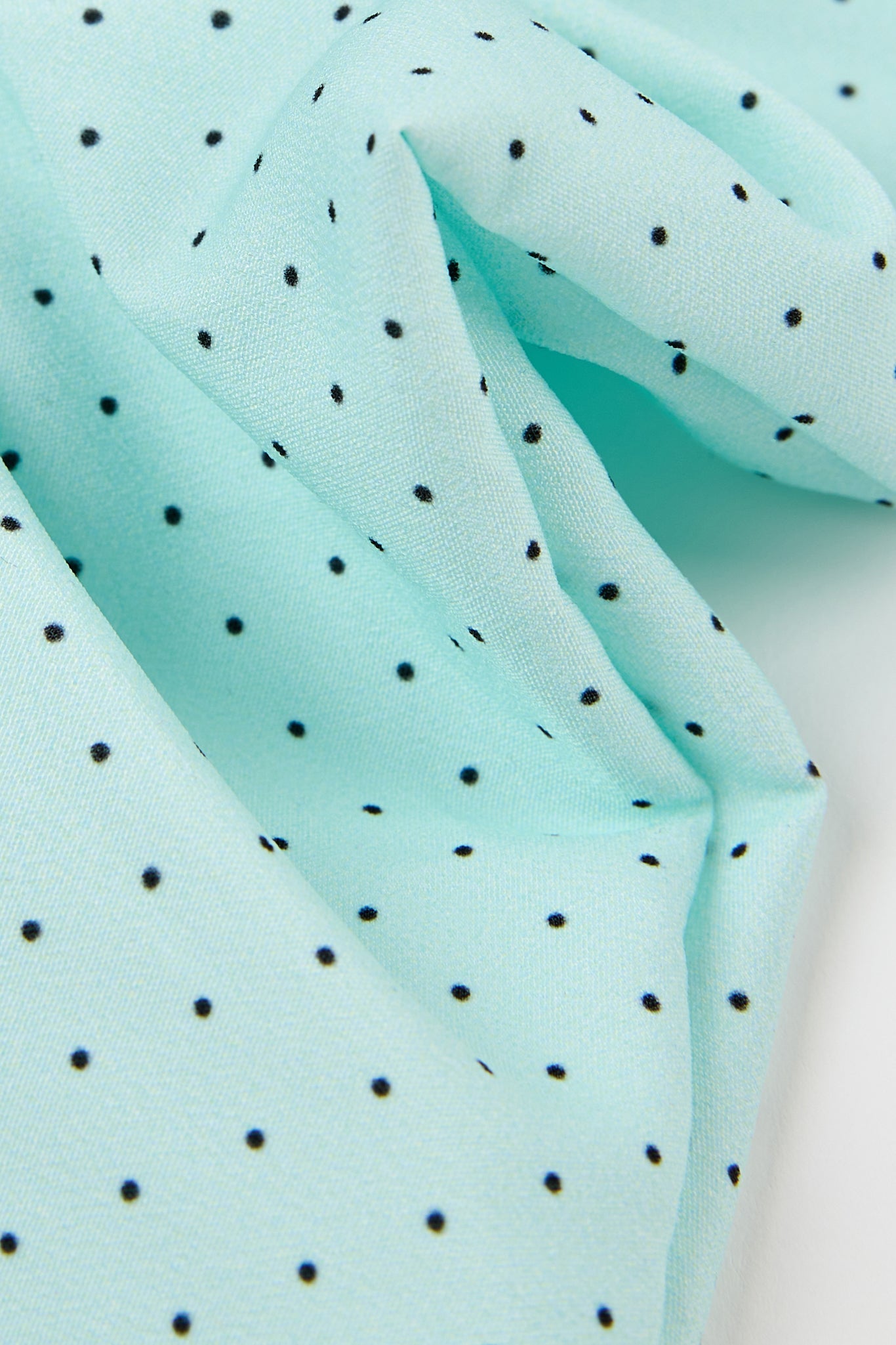 Mint green tiny polka dot square scrunchie