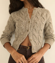 PENROSE CABLE CARDIGAN -- GRAY MARL