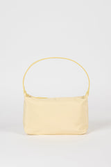 Pale yellow smooth mini shoulder bag