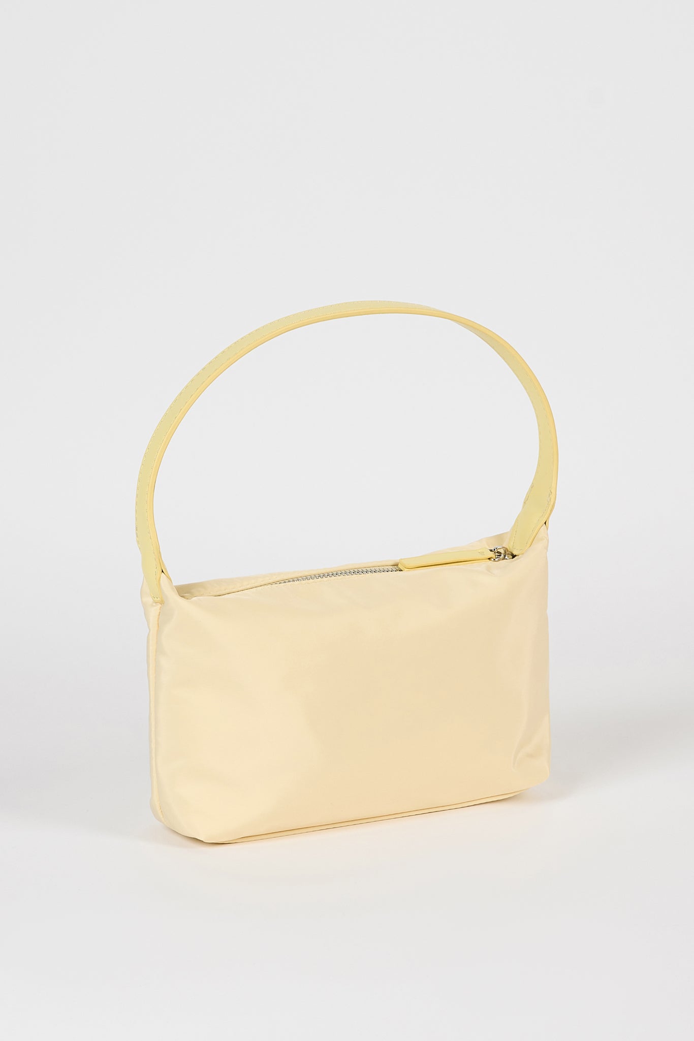 Pale yellow smooth mini shoulder bag