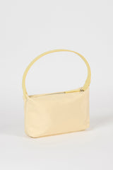 Pale yellow smooth mini shoulder bag