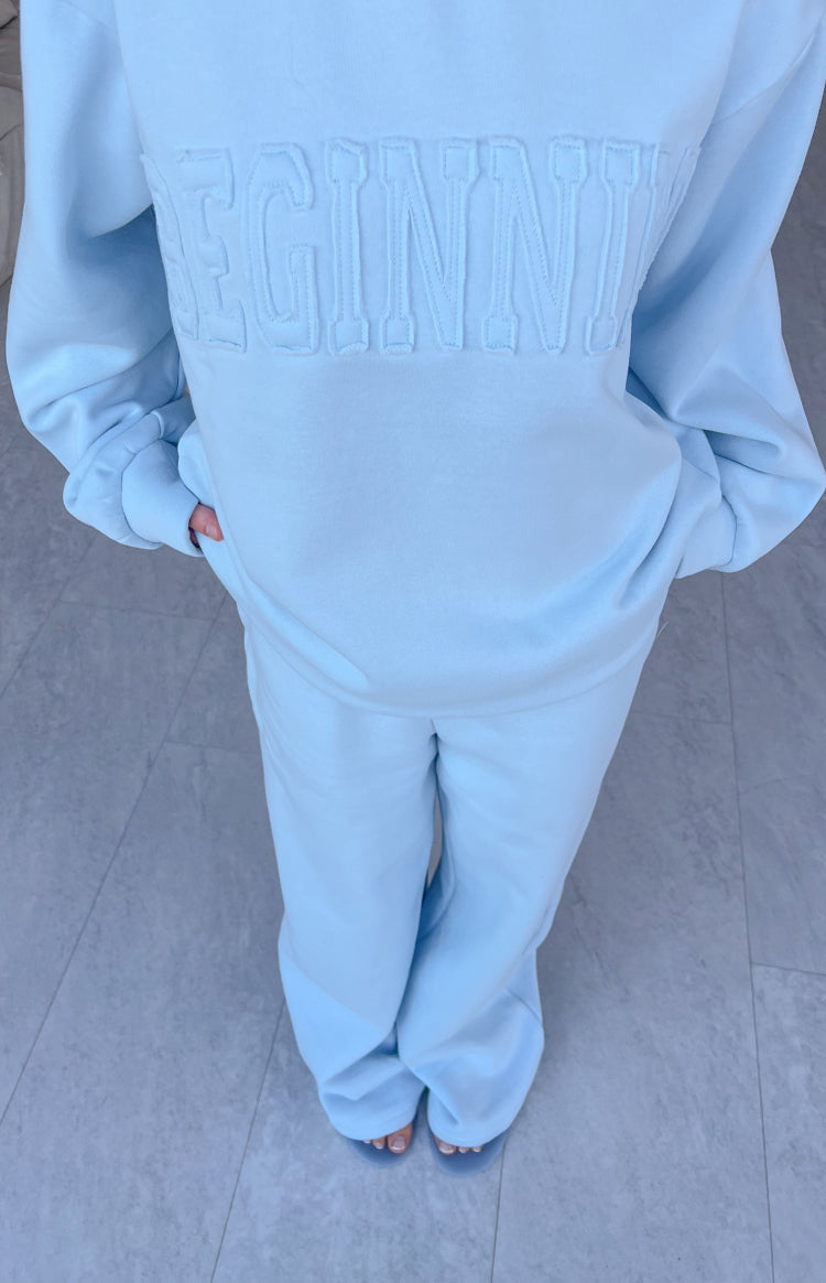 Pip Blue Mid Rise Slouch Fit Trackpants