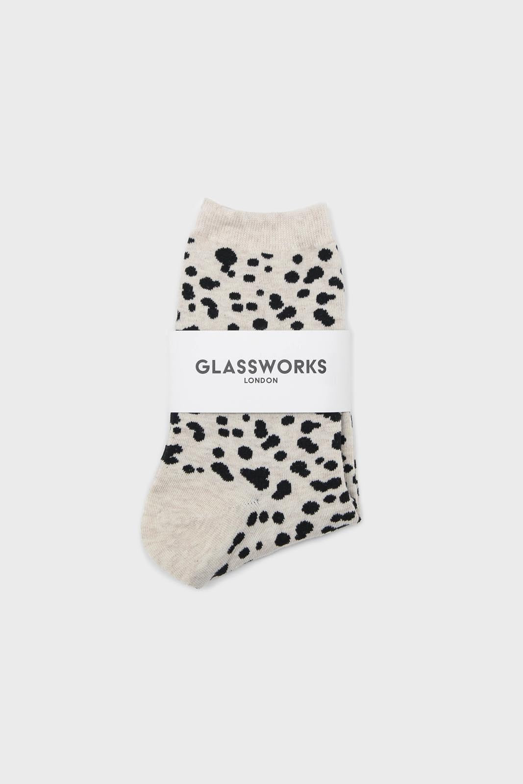 Ivory and black leopard socks