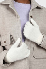 White mohair gloves