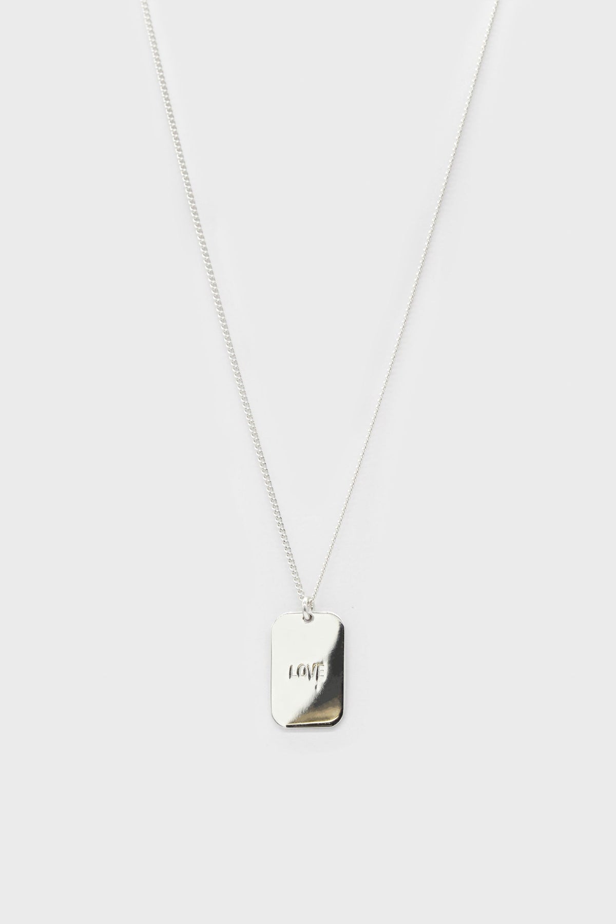 Charm necklace - Silver LOVE stamp pendant