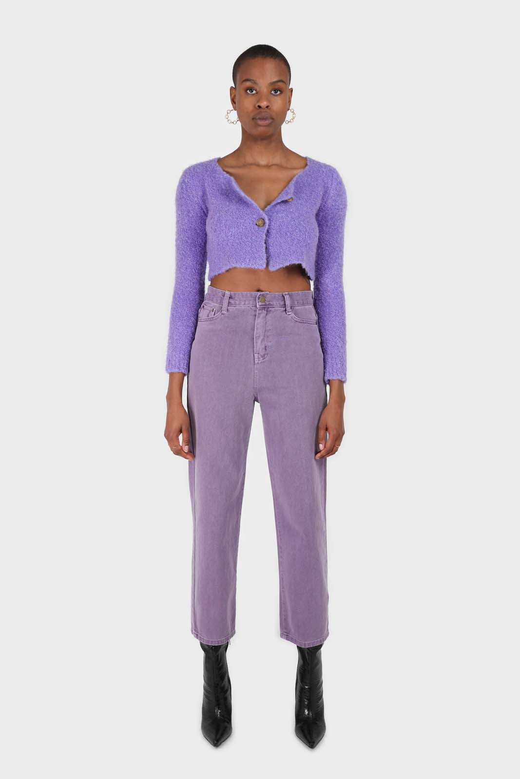 Washed violet mom jeans - 209