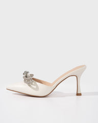 Webster Crystal Embellished Mule Heels