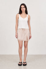 White semi sheer bralette tank