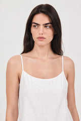 White tie back strappy tank