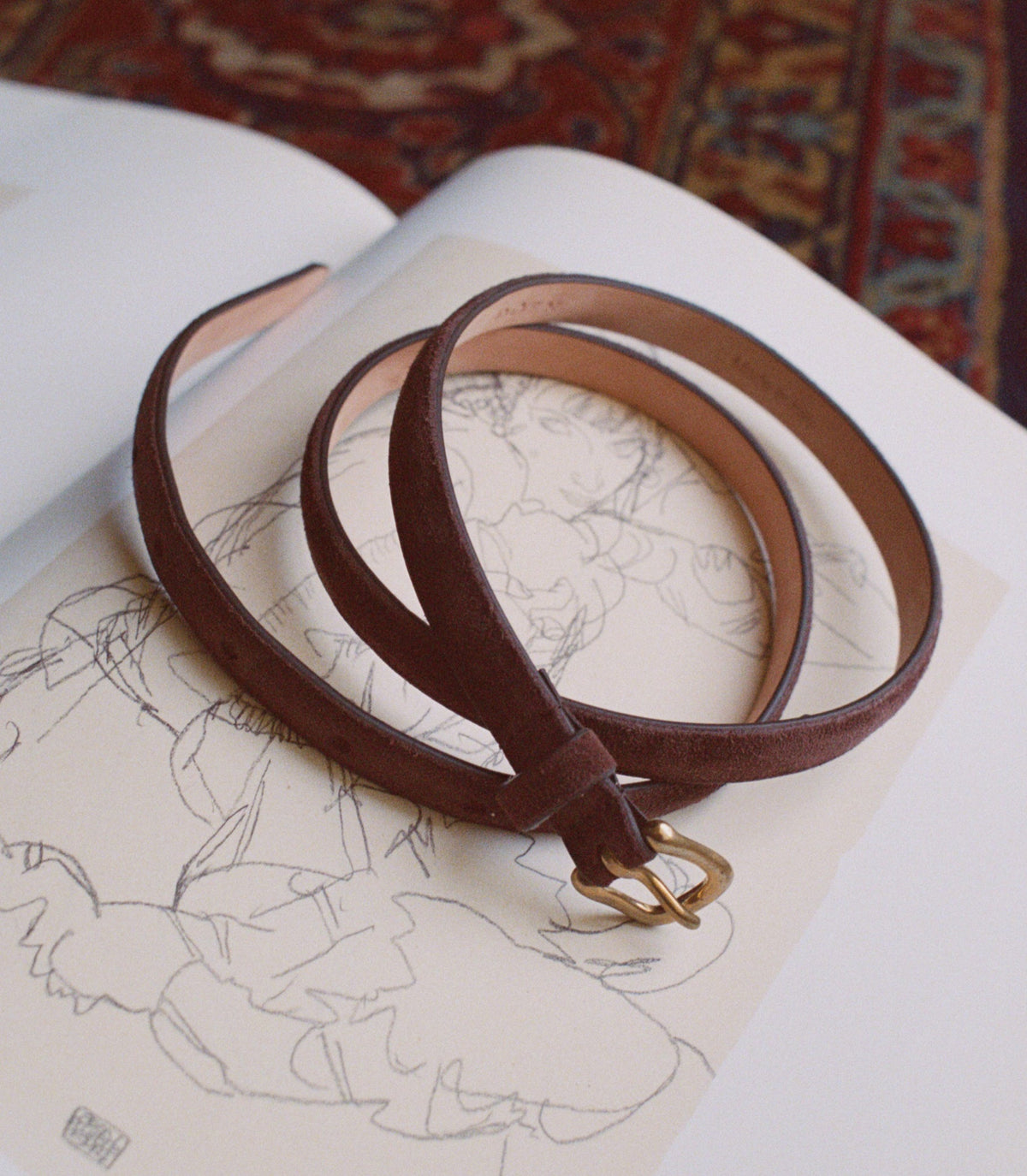 ZAZA BELT -- EQUESTRIAN BROWN SUEDE