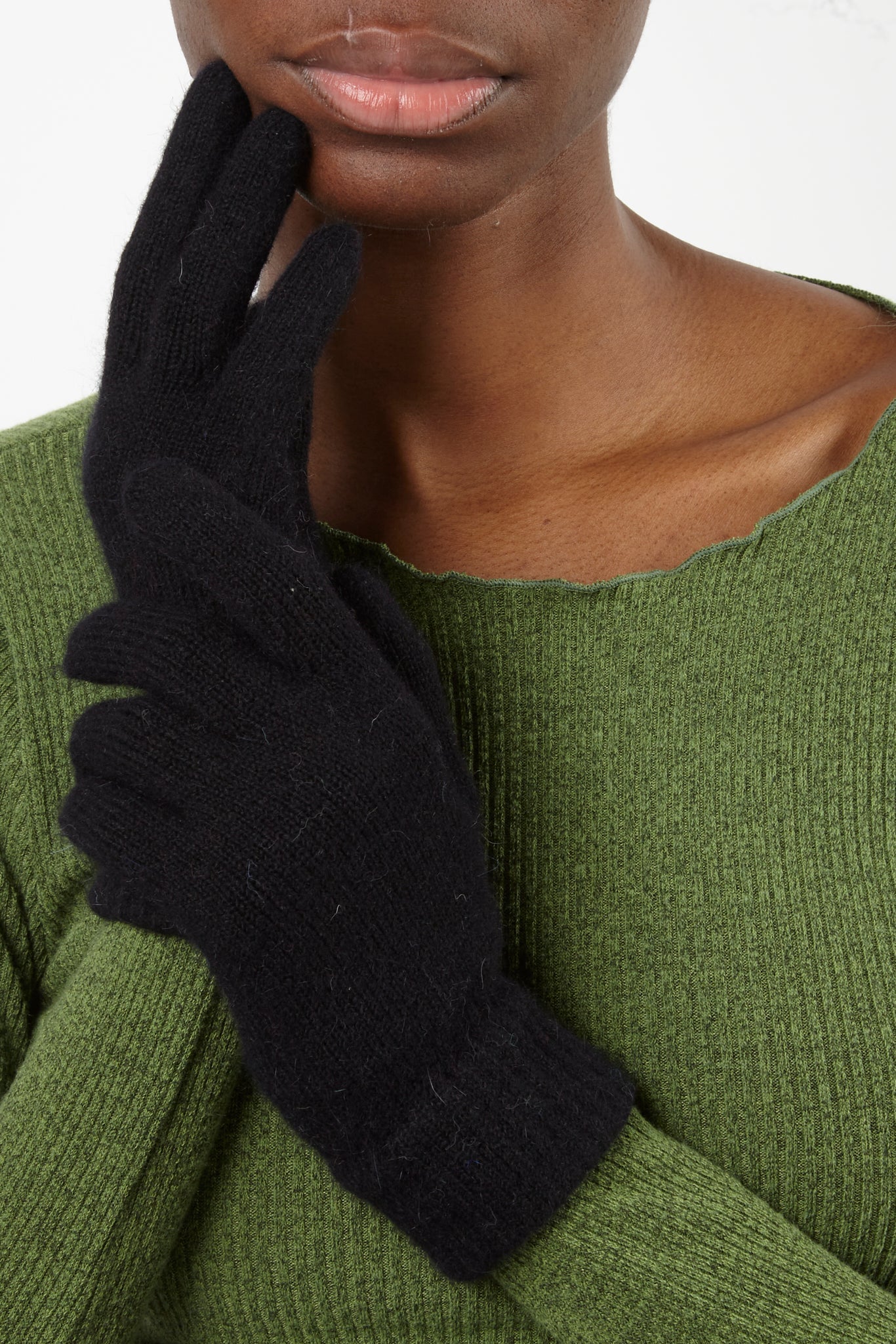 Black mohair gloves