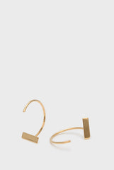 Gold rectangle half hoop