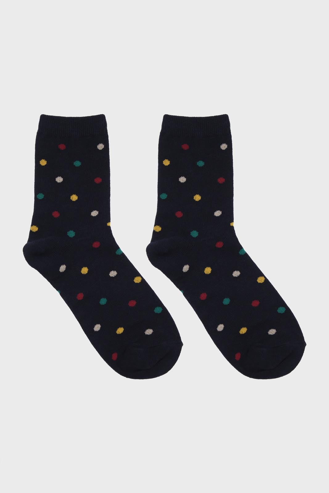 Navy rainbow polka dots socks