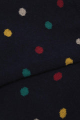 Navy rainbow polka dots socks