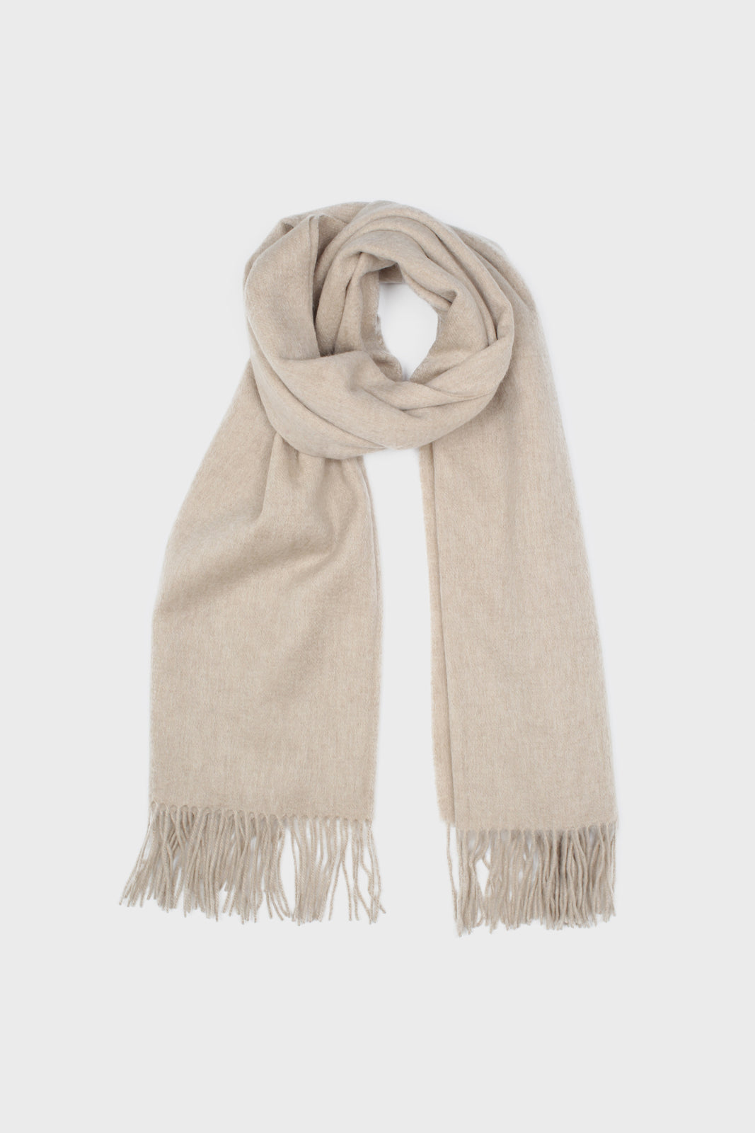 Heather beige pure wool scarf