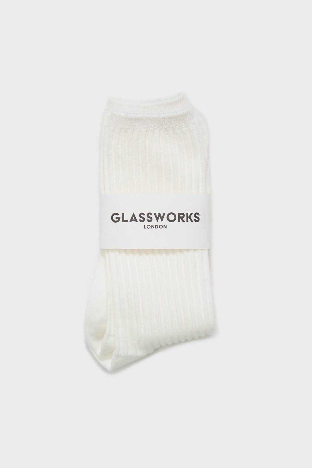 Ivory long ribbed socks